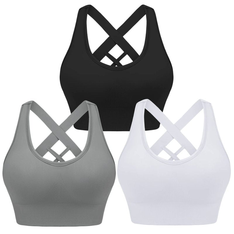 Four seasons women's solid sports nylon sports bra