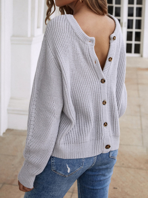 Women's Casual Knit Button Cardigan Sweater