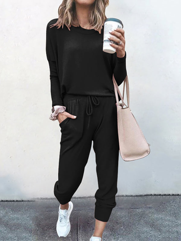 Women's Knit Long Sleeve Pants Set