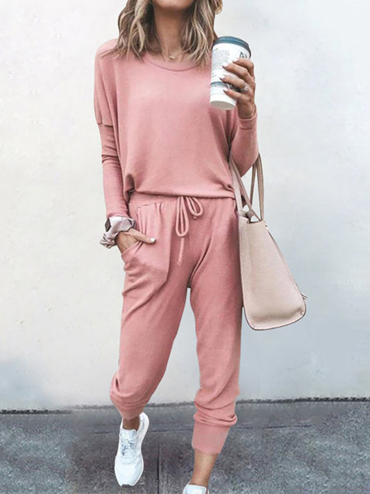 Women's Knit Long Sleeve Pants Set