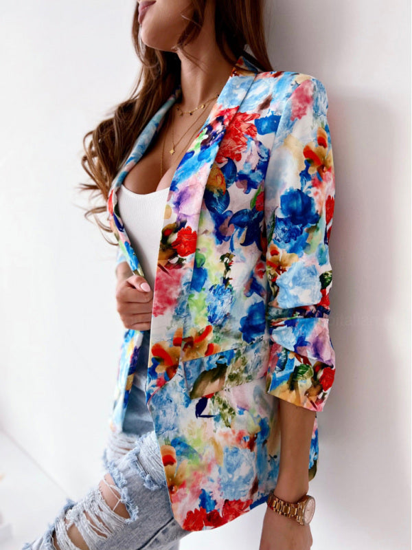 Fashion print spring coat Casual small suit