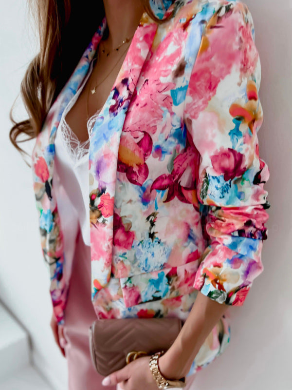 Fashion print spring coat Casual small suit