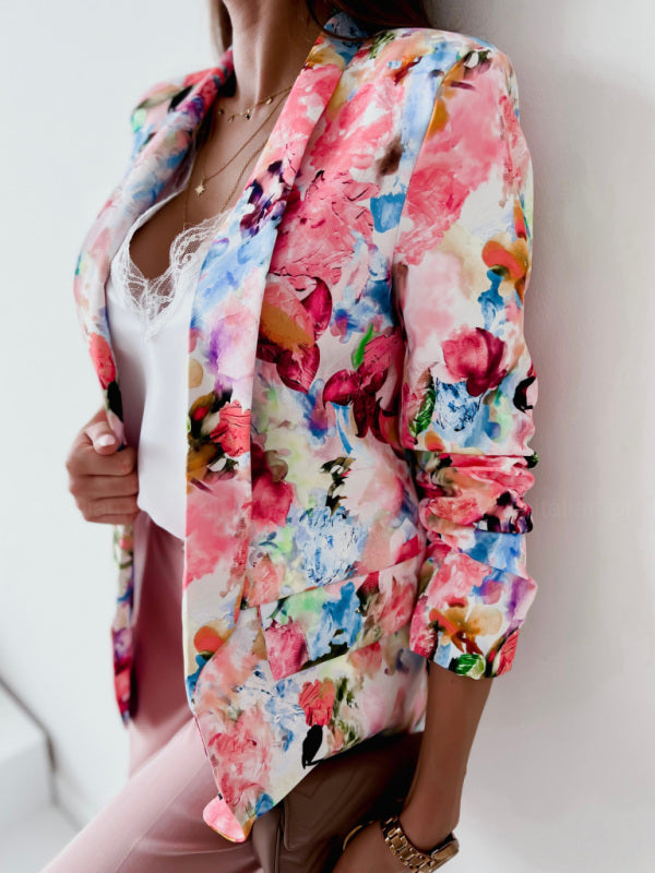 Fashion print spring coat Casual small suit