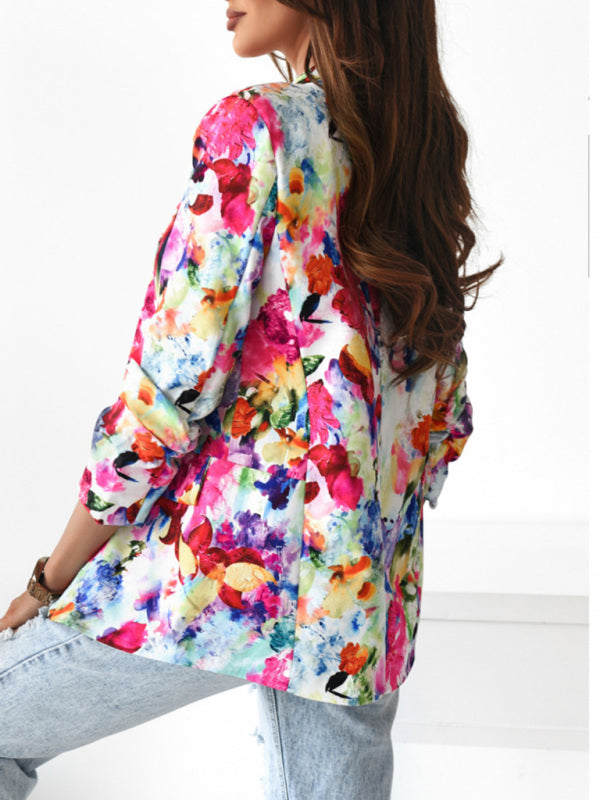 Fashion print spring coat Casual small suit