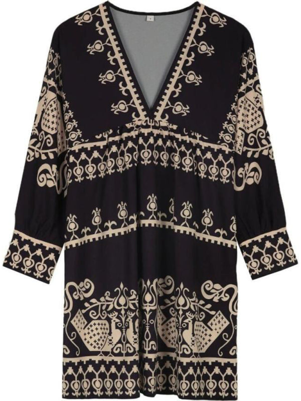 Women's Bohemian Ethnic Style 3/4 Sleeve Dress