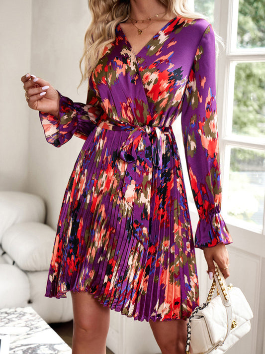 printed dress temperament elegant dress