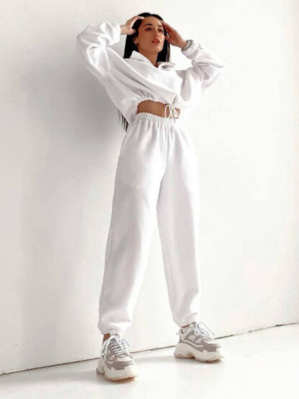 Casual Knit Two-Piece Pants Set with Pocket