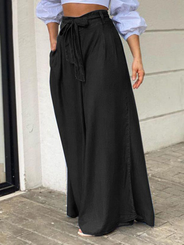 Elegant strappy high waisted skirt casual plus size denim maxi skirt