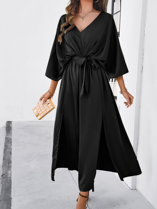 Women's new style elegant V-neck loose dress