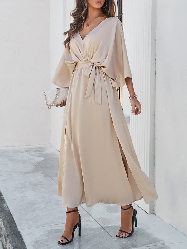 Women's new style elegant V-neck loose dress