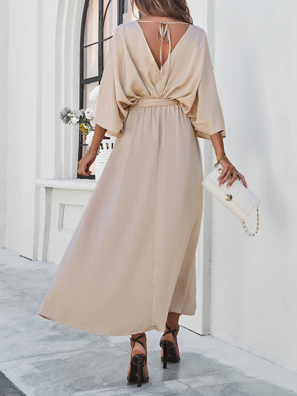 Women's new style elegant V-neck loose dress