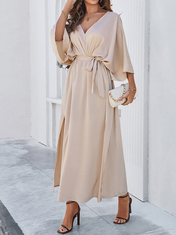 Women's new style elegant V-neck loose dress