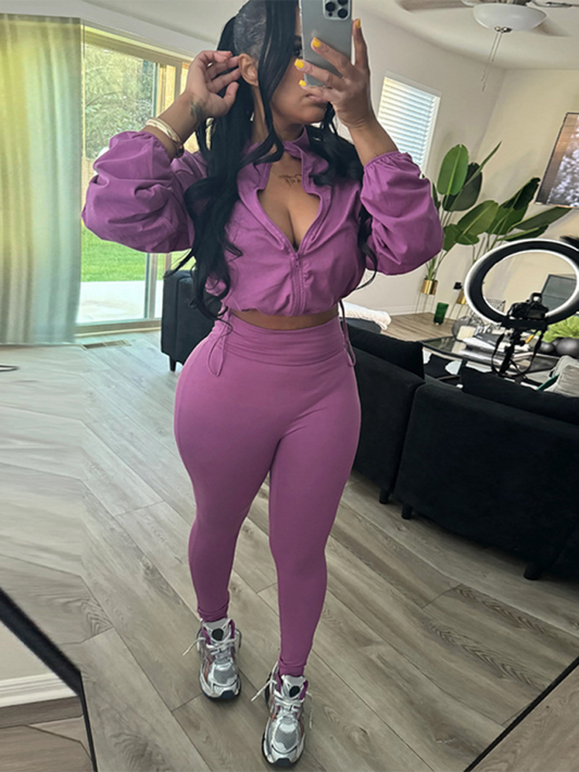 New sexy drawstring waist belly top high waist tight pants Suit