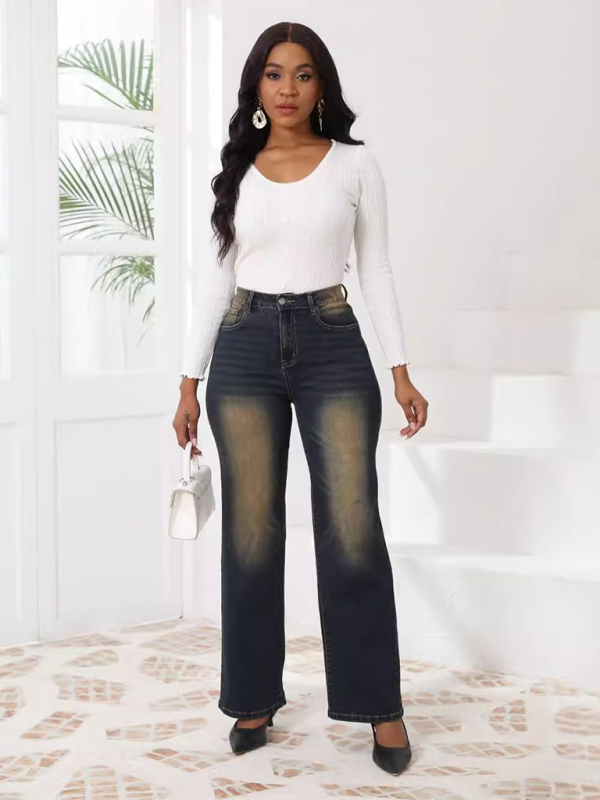 Vintage Loose Casual Straight Leg Denim Trousers