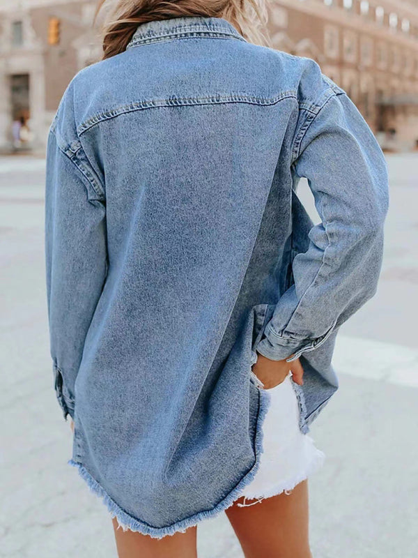 New Washed Denim Shirt Jacket